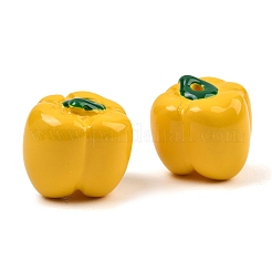 不透明な樹脂製の模造植物ビーズ  ピーマン  ミックスカラー  15.5x16.5x15.5mm  穴：2mm&nbsp;RE-CBAC4C7-01