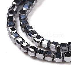 非磁性合成ヘマタイトビーズ連売り  多面カット  キューブ  2.5x2.5x2.5mm  穴：0.5mm  約186~188個/連  15.16~15.35インチ（38.5~39cm）&nbsp;G-C009-B19