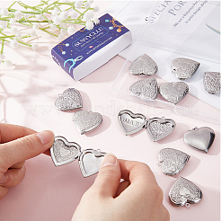 12Pcs 3 Styles 316 Stainless Steel Locket Pendants&nbsp;STAS-SC0007-55