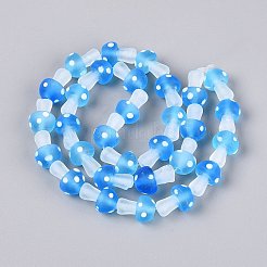 Frosted Handmade Lampwork Beads Strands&nbsp;LAMP-N038-08D