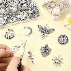 50pcs10スタイルチベットスタイルアロイペンダント  アンティークローズゴールド  27x48.5x13.5~48x1~3.5mm  穴：1.5~3mm  5個/スタイル&nbsp;FIND-CJ0004-30