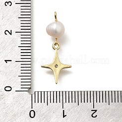 Brass Micro Pave Cubic Zirconia Pendants&nbsp;KK-Z093-27G
