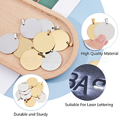 10Pcs 2 Colors Anti-Tarnish 201 Stainless Steel Pendants&nbsp;STAS-DC0016-65