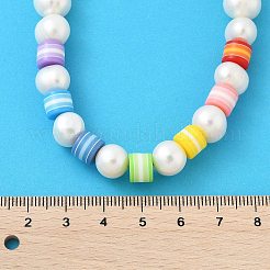 Natural Pearl & Acrylic Column Beaded Necklaces&nbsp;NJEW-C070-03
