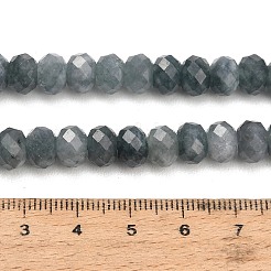 ファセットカットされた染色済みの天然白翡翠ビーズの連  ロンデル  士官候補生ブルー  8x5.5~6mm  穴：1mm  約64~66個/連  14.76~15.16''（37.5~38.5センチメートル）&nbsp;GG-CBAE966-01A-Q