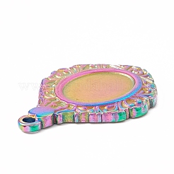 Ion Plating(IP) Rainbow Color 304 Stainless Steel Pendants Cabochon Seetings&nbsp;STAS-C049-19M