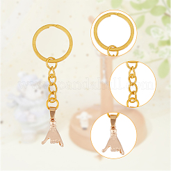 Pull Hook Gesture Alloy Pendant Keychain&nbsp;KEYC-WH0036-36A