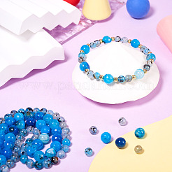 2 Strands 2 Styles Dyed Natural Dragon Veins Agate Beads Strands&nbsp;G-TA0002-44