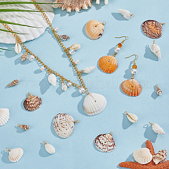 60Pcs 6 Styles Natural Mixed Shell Pendants&nbsp;PALLOY-PH01907
