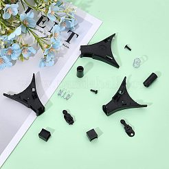 ネクタイクリップ（クリップ式ネクタイ用金具）  三角形のプラスチック製タイ クリップを含む  鉄製スプリング & キューブ & 柱パーツ & ネジ & タイ クリップ  ブラック  72個/箱&nbsp;FIND-CA0006-14