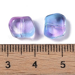 ペイントガラスビーズを焼く  ナゲット  ライラック  8x9.5x5mm  穴：0.8mm&nbsp;GLAA-S202-12D