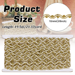 19.5M Polyester Wave Lace Ribbon&nbsp;OCOR-WH0100-02A