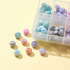 104Pcs 8 Colors Opaque Baking Paint Glass Beads Strands&nbsp;EGLA-FS0001-27