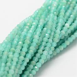 天然石アマゾナイトビーズ連売り  グレードAA  多面カット  ラウンド  2mm  穴：0.5mm  約190~206個/連  15.5インチ（320~330mm）&nbsp;G-P270-2mm-24