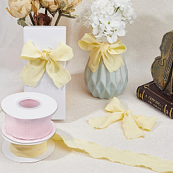 2 Rolls 2 Colors Polyester Ruffled Ribbon for Sewing Decoration&nbsp;OCOR-CY0003-19A