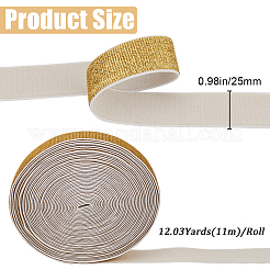 ポリエステル製平ゴムバンド  縫製アクセサリー  ゴールド  24mm  約12.03ヤード（11m）/ロール&nbsp;EC-GF0001-43A-01