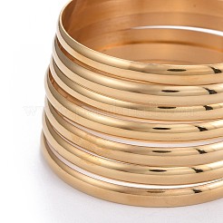 Fashion 201 Stainless Steel Bangle Sets&nbsp;BJEW-L664-024B-G-1