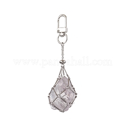 Stainless Steel Braided Chain Macrame Pouch Empty Stone Holder Pendant Decorations&nbsp;HJEW-JM02057