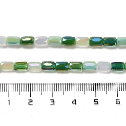電気メッキガラスビーズセット  多面カット  コラム  ライムグリーン  6~6.5x4mm  穴：0.8mm  約80個/連  20.12~20.24インチ（51.1~51.4cm）&nbsp;EGLA-D030-08C