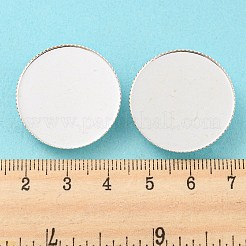 基本的なブローチピンパーツ  真鍮製トレイ付きバーピンをバックアイアン  銀  26x2mm  フラットラウンドトレイ：25mm&nbsp;KK-L011-S