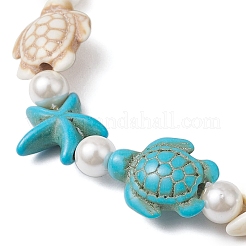 Synthetic Turquoise Beaded Stretch Bracelets for Women&nbsp;BJEW-JB11122