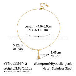 304 Stainless Steel Teardrop Pendant Lariat Necklaces for Women&nbsp;IX0510-1
