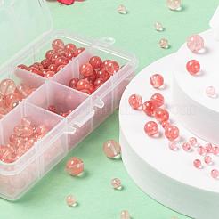 340Pcs 4 Sizes Cherry Quartz Glass Beads Sets&nbsp;G-LS0001-30