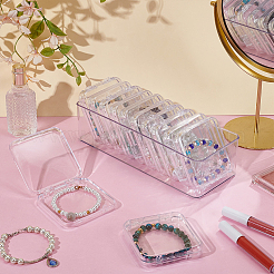 12Pcs Square Transparent Acrylic Stone Beaded Bracelet Storage Boxes with 1Pc Rectangle Transparent Acrylic Bracelet Storage Boxes without Lid&nbsp;CON-UN0001-07