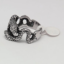 Personalized Retro 304 Stainless Steel Snake Rings for Men&nbsp;RJEW-F006-119