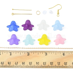 DIY フラワー イヤリング メイキング キット  アクリルとプラスチックのイミテーションパールビーズを含む  アイアン製ピアスフック  真鍮製アズキチェーン  ミックスカラー&nbsp;DIY-FS0004-15