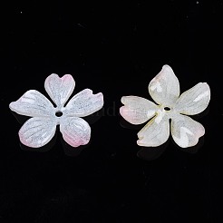 プラスチックビーズ  花  ピンク  19~21x20~22x3mm  穴：1.2mm&nbsp;KY-N015-51A