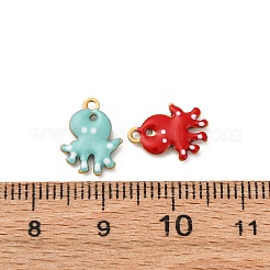 304ステンレススチールエナメルチャーム  海洋動物  ゴールドカラー  タコ  12x9x1.5mm  穴：1mm&nbsp;X-STAS-Q363-14H-G
