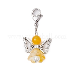 Angel Natural & Dyed Malaysia Jade Pendant Decoration&nbsp;HJEW-JM02763-03