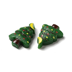 クリスマス オペーク レジン カボション  クリスマスツリー  グリーン  22.5x16.5x6mm&nbsp;RESI-K019-37