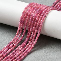 Faceted Rondelle Natural Red Tourmaline Bead Strands&nbsp;G-F289-45