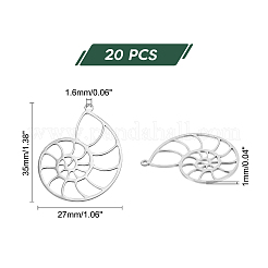 20Pcs 201 Stainless Steel Pendants&nbsp;STAS-DC0007-14