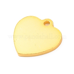スターリングシルバーのハートチャーム925個  ゴールドカラー  12x12x1mm  穴：1.4mm&nbsp;STER-F057-03G-03