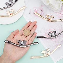6セット2色の亜鉛合金製バッグカバープロテクター  バッグ交換アクセサリー  カドミウムフリー＆鉛フリー  ミックスカラー  25x125x7mm  3セット / カラー&nbsp;PALLOY-CA0001-93