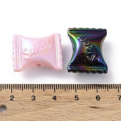UVメッキレインボー虹色アクリルビーズ  キャンディ  ミックスカラー  19x23.5x10.5mm  穴：2.5mm&nbsp;OACR-A029-11
