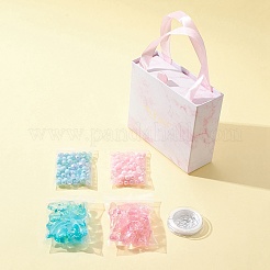 DIY バレンタイン ブレスレット メイキング キット  スター＆ハート＆ちょう結び＆リーフアクリルビーズ＆ペンダントを含む  腹筋プラスチック ラウンド ビーズ  ミックスカラー&nbsp;DIY-FS0003-44