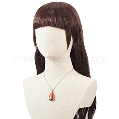5Pcs 5 Style Natural Mixed Gemstone Teardrop Pendant Necklace Set with 304 Stainless Steel Chains for Women&nbsp;NJEW-JN04062