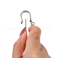 アイアン製安全ピン  プラチナカラー  71x18mm  穴：3mm&nbsp;IFIN-H036-N