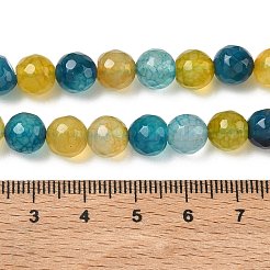 Dyed Natural Agate Faceted Round Beads Strands&nbsp;G-E320E-8mm-17