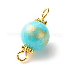 Natural Mashan Jade Connector Charms&nbsp;PALLOY-JF01232-03