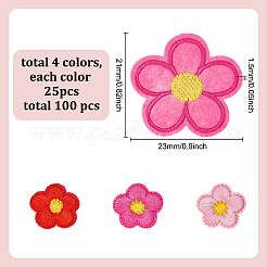 100Pcs 4 Colors Polyester Embroider Thread Iron on/Sew On Patches&nbsp;PATC-AR0001-19