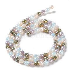 電気メッキガラスビーズ連売り  多面カットティアドロップ  虹メッキ  淡いターコイズ  4.5~5x4mm  穴：0.8mm  約100個/連  18.31~18.70''（46.5~47.5センチメートル）&nbsp;GLAA-B013-01E