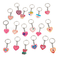 18Pcs 18 Styles Valentine's Day PVC Keychains&nbsp;KEYC-TA0001-56