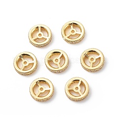 真鍮製キュービックジルコニアビーズ  カドミウムフリー＆鉛フリー  ロンデル  ゴールドカラー  10x3mm  穴：1mm&nbsp;ZIRC-F001-116G