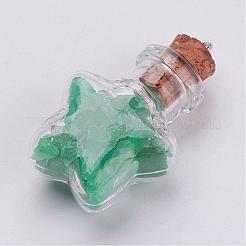 Clear Glass Bottle Natural & Synthetic Mixed Stone Pendant Decorations&nbsp;PALLOY-JF00294