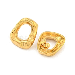台形 304 ステンレススチール イヤリング  女性用スタッドピアス  台形  ゴールドカラー  19x17mm&nbsp;EJEW-L290-006G